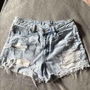American Eagle Outfitters Light Blue Ripped Jean Shorts